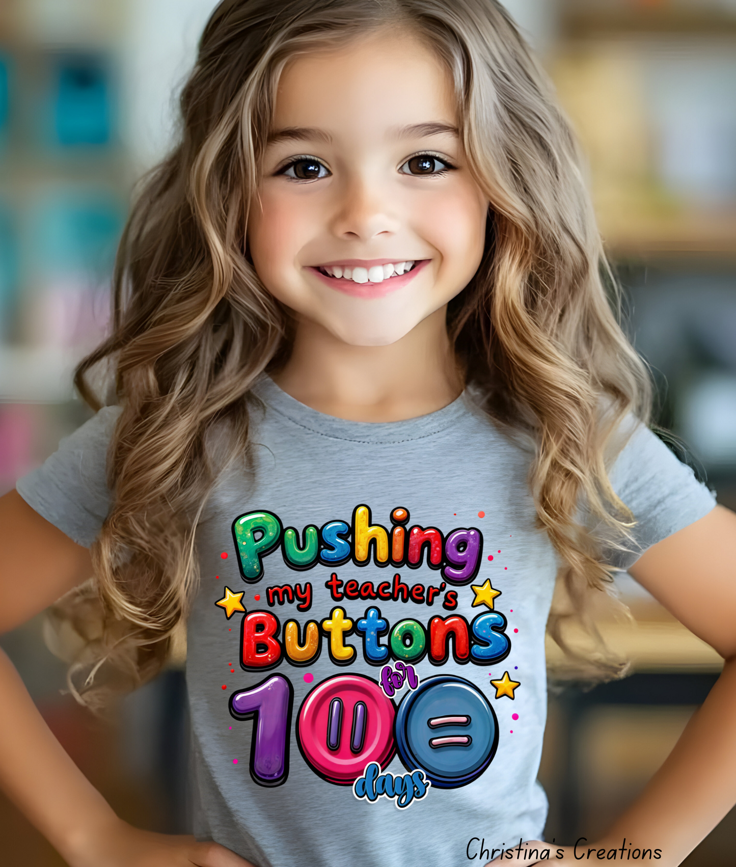 Youth pushing buttons 100 day Tee