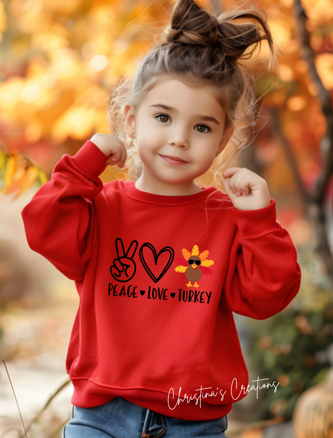 Kids Peace Love Fall Sweater